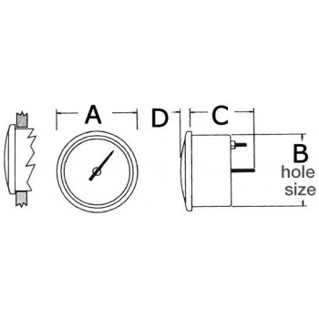 Indicatore livello acqua GUARDIAN 10-180 ohm 12V